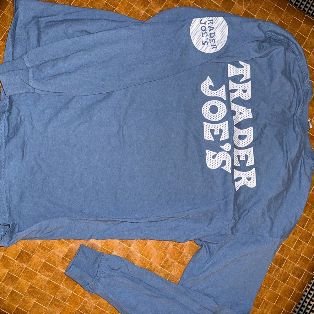 Trader Joe's Logo cloud Blue Long Sleeve Tee
